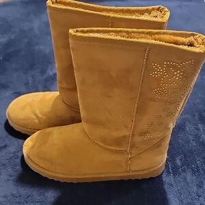 Women's Mustard Ankle Boots with Embellishments